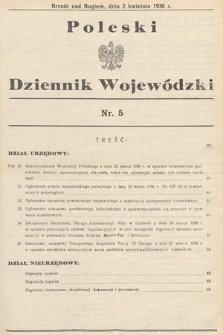 Poleski Dziennik Wojewódzki. 1936, nr 5