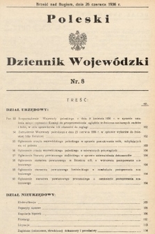 Poleski Dziennik Wojewódzki. 1936, nr 8