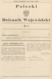 Poleski Dziennik Wojewódzki. 1936, nr 9