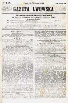 Gazeta Lwowska. 1864, nr 218