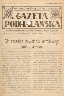 Gazeta Podhalańska : tygodnik poświęcony sprawom Podhala, Spisza, Orawy. 1931, nr 3