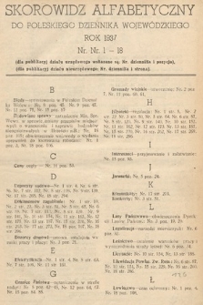 Poleski Dziennik Wojewódzki. 1937, skorowidz alfabetyczny
