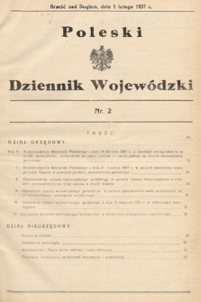 Poleski Dziennik Wojewódzki. 1937, nr 2