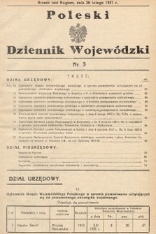 Poleski Dziennik Wojewódzki. 1937, nr 3