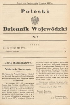 Poleski Dziennik Wojewódzki. 1937, nr 4