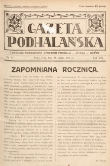 Gazeta Podhalańska : tygodnik poświęcony sprawom Podhala, Spisza, Orawy. 1931, nr 8