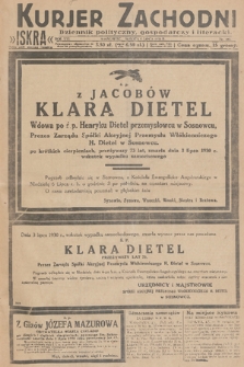 Kurjer Zachodni Iskra : dziennik polityczny, gospodarczy i literacki. R.21, 1930, nr 152
