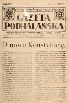 Gazeta Podhalańska : tygodnik poświęcony sprawom Podhala, Spisza, Orawy. 1931, nr 11