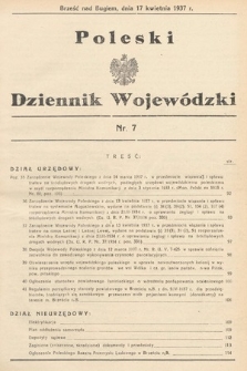 Poleski Dziennik Wojewódzki. 1937, nr 7