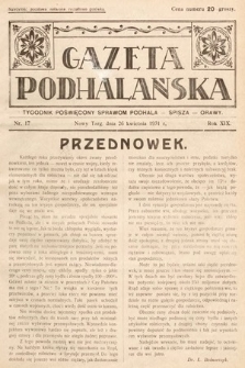 Gazeta Podhalańska : tygodnik poświęcony sprawom Podhala, Spisza, Orawy. 1931, nr 17