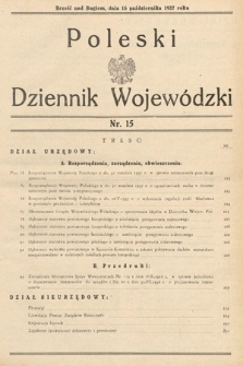 Poleski Dziennik Wojewódzki. 1937, nr 15
