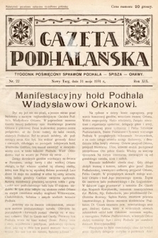 Gazeta Podhalańska : tygodnik poświęcony sprawom Podhala, Spisza, Orawy. 1931, nr 22