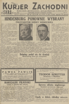 Kurjer Zachodni Iskra : dziennik polityczny, gospodarczy i literacki. R.23, 1932, nr 83