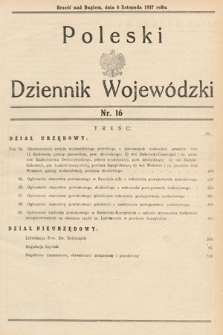 Poleski Dziennik Wojewódzki. 1937, nr 16