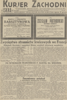 Kurjer Zachodni Iskra : dziennik polityczny, gospodarczy i literacki. R.23, 1932, nr 107