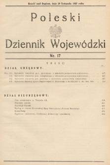 Poleski Dziennik Wojewódzki. 1937, nr 17