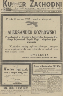Kurjer Zachodni Iskra : dziennik polityczny, gospodarczy i literacki. R.23, 1932, nr 137