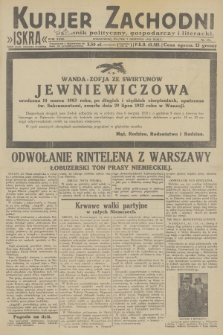 Kurjer Zachodni Iskra : dziennik polityczny, gospodarczy i literacki. R.23, 1932, nr 181