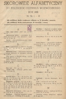 Poleski Dziennik Wojewódzki. 1938, skorowidz alfabetyczny