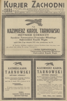 Kurjer Zachodni Iskra : dziennik polityczny, gospodarczy i literacki. R.23, 1932, nr 193