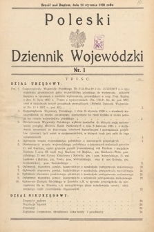 Poleski Dziennik Wojewódzki. 1938, nr 1