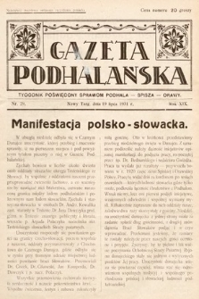 Gazeta Podhalańska : tygodnik poświęcony sprawom Podhala, Spisza, Orawy. 1931, nr 29