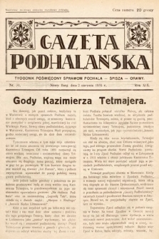 Gazeta Podhalańska : tygodnik poświęcony sprawom Podhala, Spisza, Orawy. 1931, nr 31