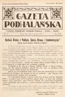 Gazeta Podhalańska : tygodnik poświęcony sprawom Podhala, Spisza, Orawy. 1931, nr 32