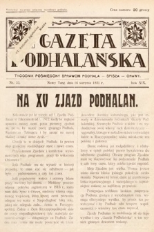 Gazeta Podhalańska : tygodnik poświęcony sprawom Podhala, Spisza, Orawy. 1931, nr 33