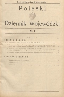Poleski Dziennik Wojewódzki. 1938, nr 4