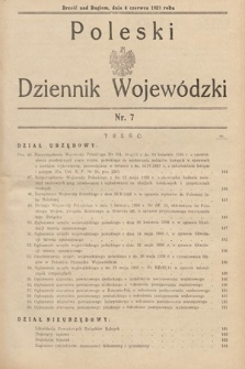 Poleski Dziennik Wojewódzki. 1938, nr 7