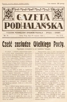 Gazeta Podhalańska : tygodnik poświęcony sprawom Podhala, Spisza, Orawy. 1931, nr 38