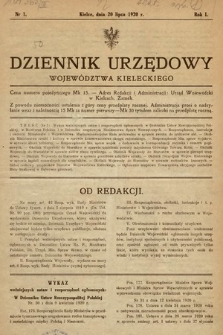Dziennik Urzędowy Województwa Kieleckiego. 1920, nr 1