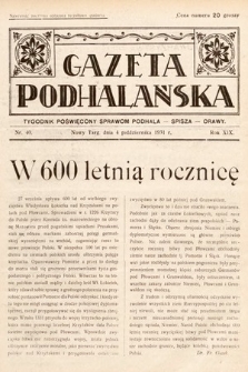 Gazeta Podhalańska : tygodnik poświęcony sprawom Podhala, Spisza, Orawy. 1931, nr 40