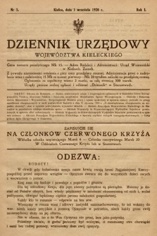 Dziennik Urzędowy Województwa Kieleckiego. 1920, nr 3
