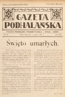 Gazeta Podhalańska : tygodnik poświęcony sprawom Podhala, Spisza, Orawy. 1931, nr 44