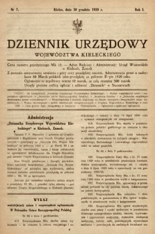 Dziennik Urzędowy Województwa Kieleckiego. 1920, nr 7