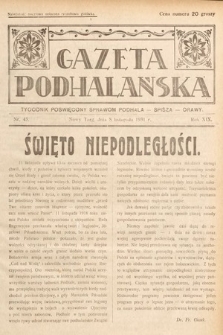 Gazeta Podhalańska : tygodnik poświęcony sprawom Podhala, Spisza, Orawy. 1931, nr 45