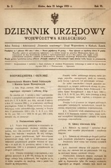 Dziennik Urzędowy Województwa Kieleckiego. 1925, nr 2