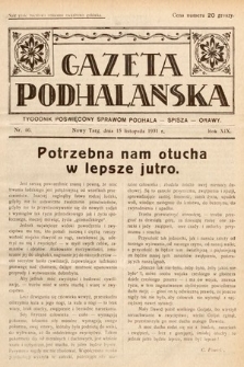 Gazeta Podhalańska : tygodnik poświęcony sprawom Podhala, Spisza, Orawy. 1931, nr 46