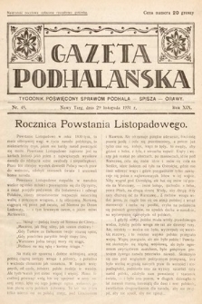 Gazeta Podhalańska : tygodnik poświęcony sprawom Podhala, Spisza, Orawy. 1931, nr 48