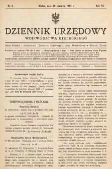 Dziennik Urzędowy Województwa Kieleckiego. 1925, nr 6
