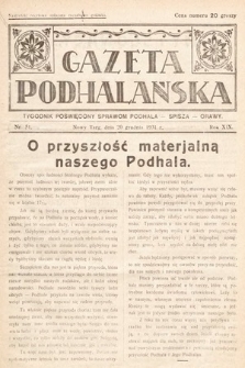 Gazeta Podhalańska : tygodnik poświęcony sprawom Podhala, Spisza, Orawy. 1931, nr 51