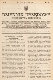 Dziennik Urzędowy Województwa Kieleckiego. 1925, nr 9