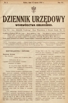 Dziennik Urzędowy Województwa Kieleckiego. 1926, nr 3