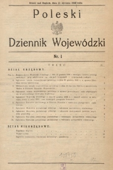 Poleski Dziennik Wojewódzki. 1939, nr 1