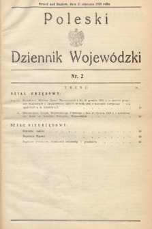 Poleski Dziennik Wojewódzki. 1939, nr 2