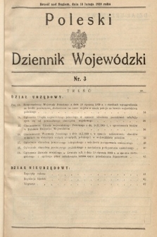Poleski Dziennik Wojewódzki. 1939, nr 3