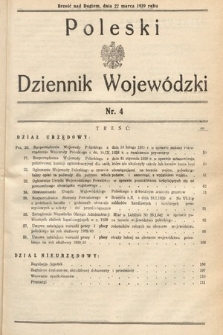 Poleski Dziennik Wojewódzki. 1939, nr 4