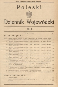 Poleski Dziennik Wojewódzki. 1939, nr 5
